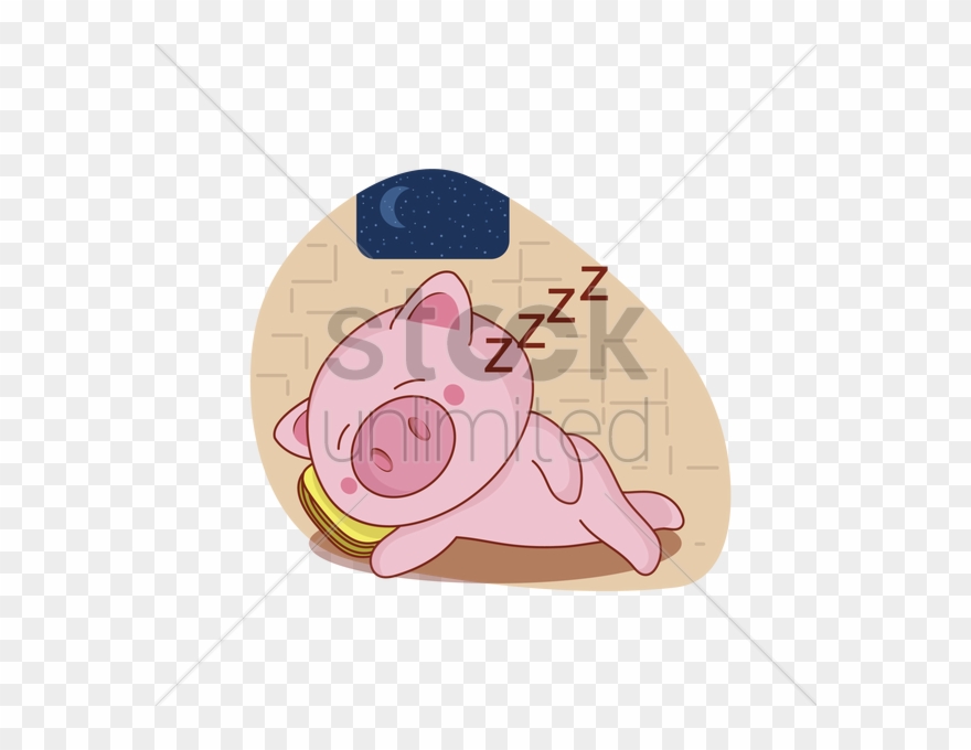 Pig Sleep Cartoon Clipart Pig Cartoon Clip Art - Pig Sleeping In Bed Clipart - Png Download