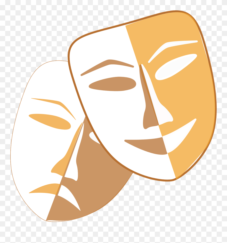 Theatre Masks Clip Art - Theatre Masks - Png Download