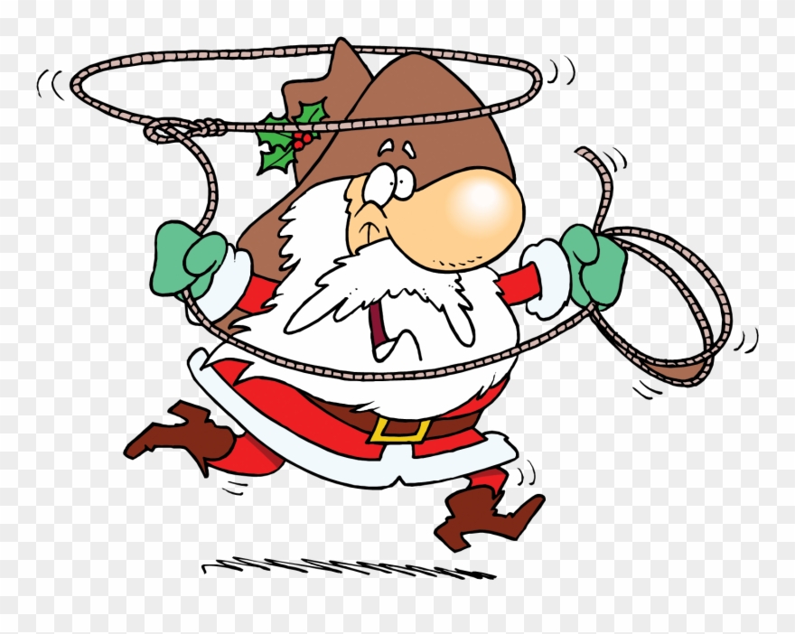 Hat Christmas Lasso Transprent - Cowboy Santa Claus Clipart - Png Download