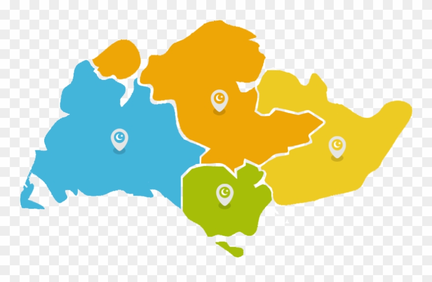 Our Mosques - Singapore Map Vector Clipart