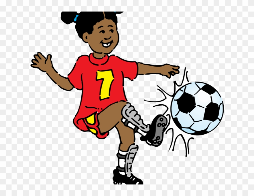 Soccer Clip Art Free Soccer Football Clipart Funny - Girls Playing Football Clipart - Png Download