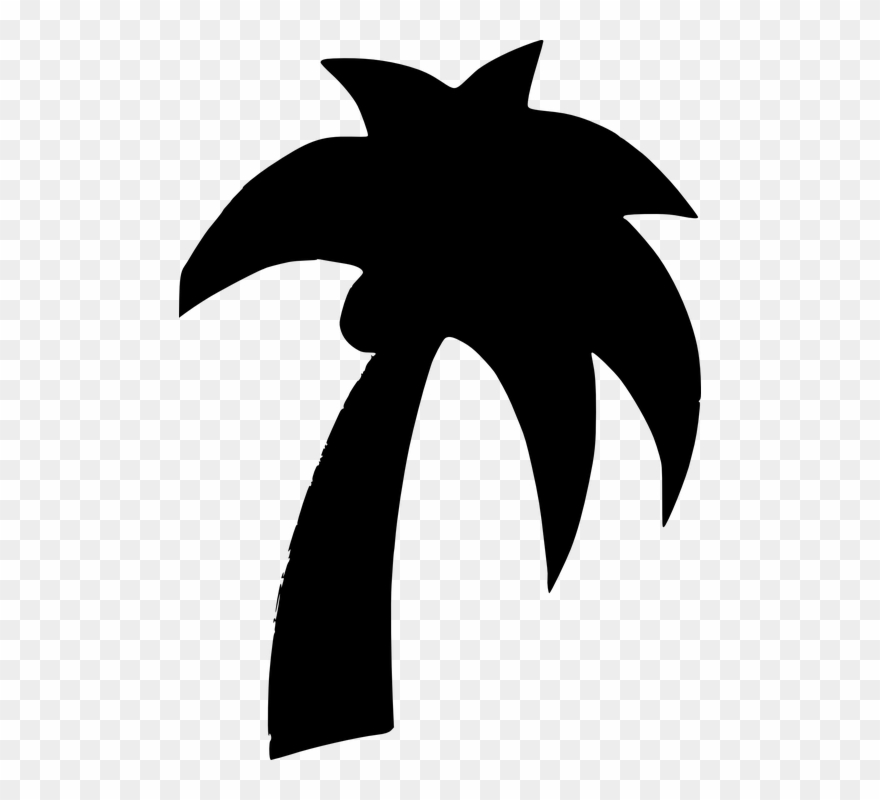 Coconut Cliparts Black 5, Buy Clip Art - Palm Tree Clip Art - Png Download