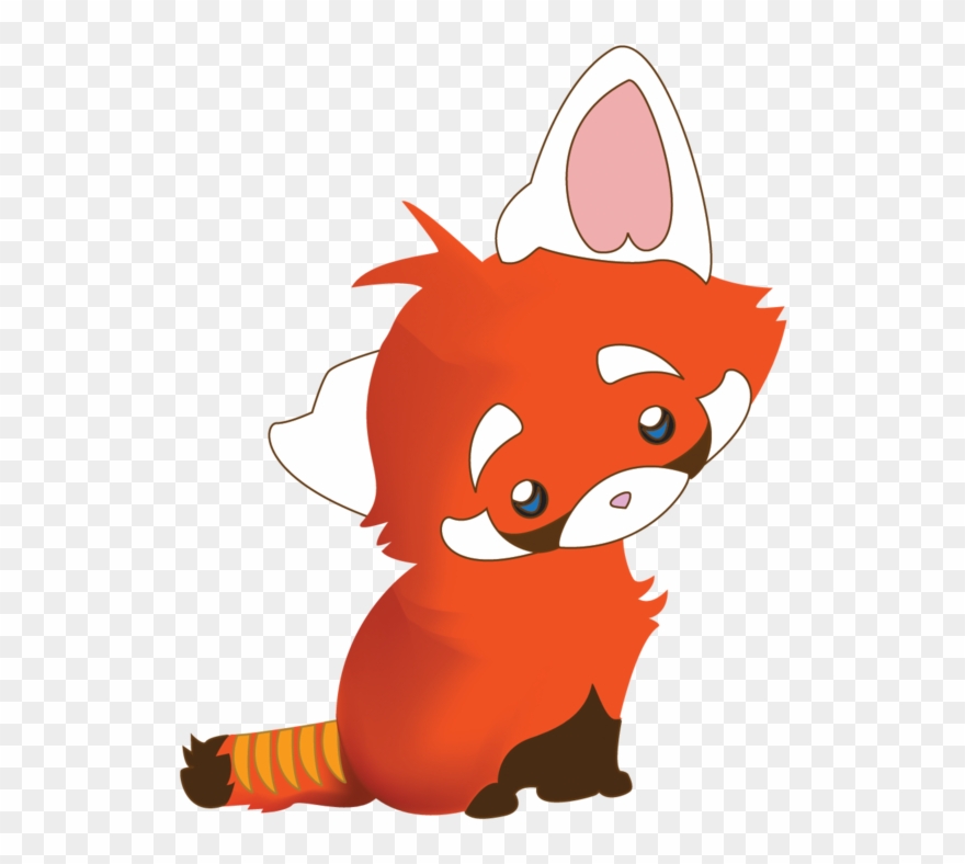 How To Draw A Chibi Panda - Cute Baby Red Panda Drawing Clipart