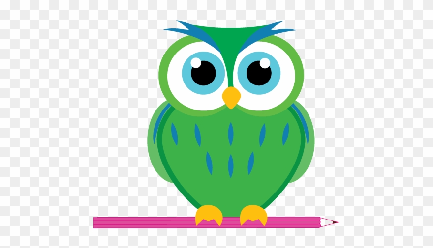 Library Owl With Pencil Clipart - Buho - Png Download