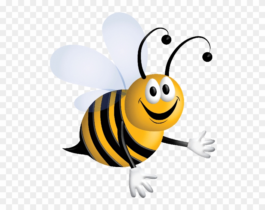 Cartoon Honey Bee Clip Art - Bee Clipart Gif Animation - Png Download
