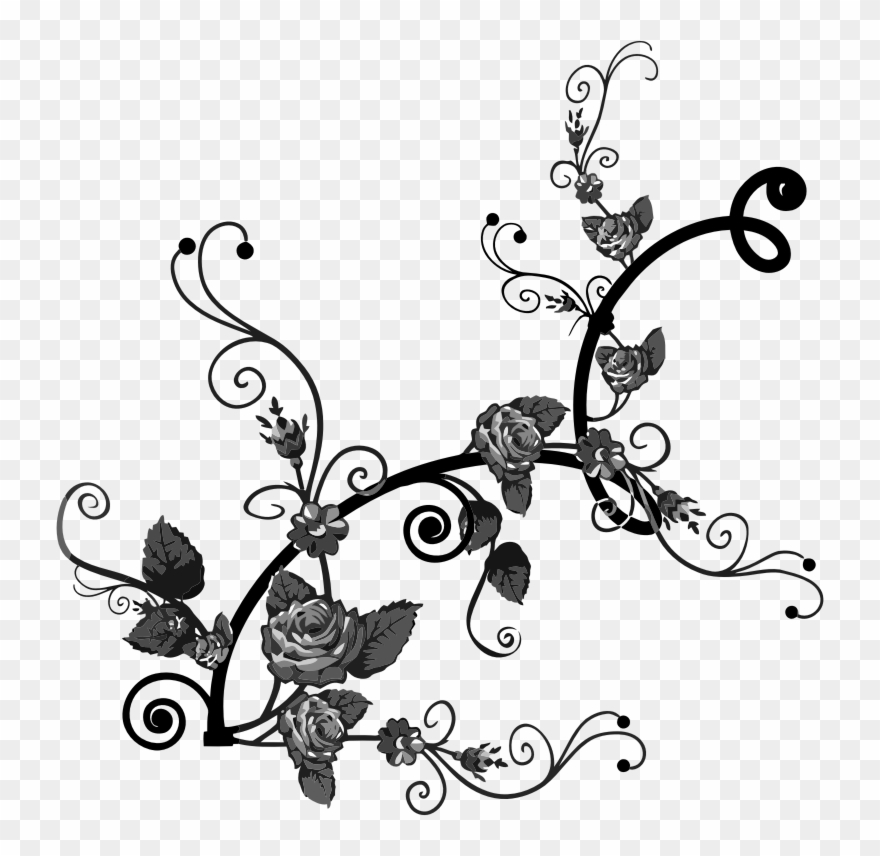Rose Flourish Clipart - Png Download