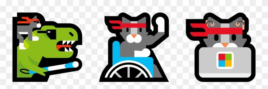 Three Cartoons Of Ninja Cat Clipart