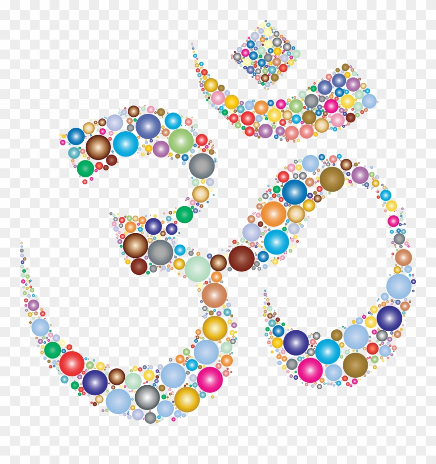 Clipart Prismatic Om Symbol Circles 2 Microsoft Office - Buntes Om-symbol Kissen - Png Download