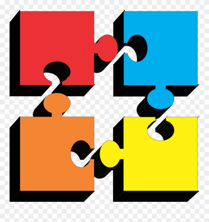 Puzzle Pieces Clip Art Free - 4 Pieces Of Puzzle - Png Download