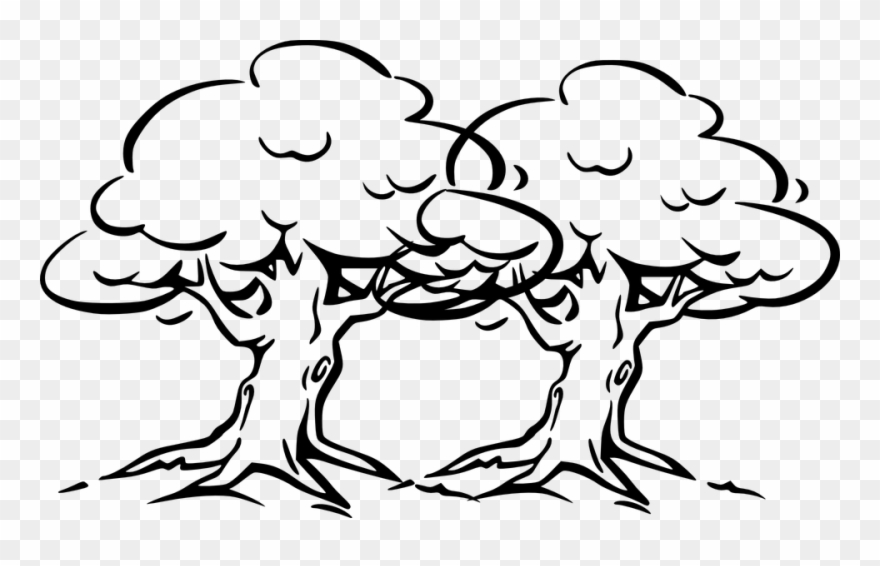 Wind Cartoon 1, Buy Clip Art - Black And White Clipart Tree - Png Download