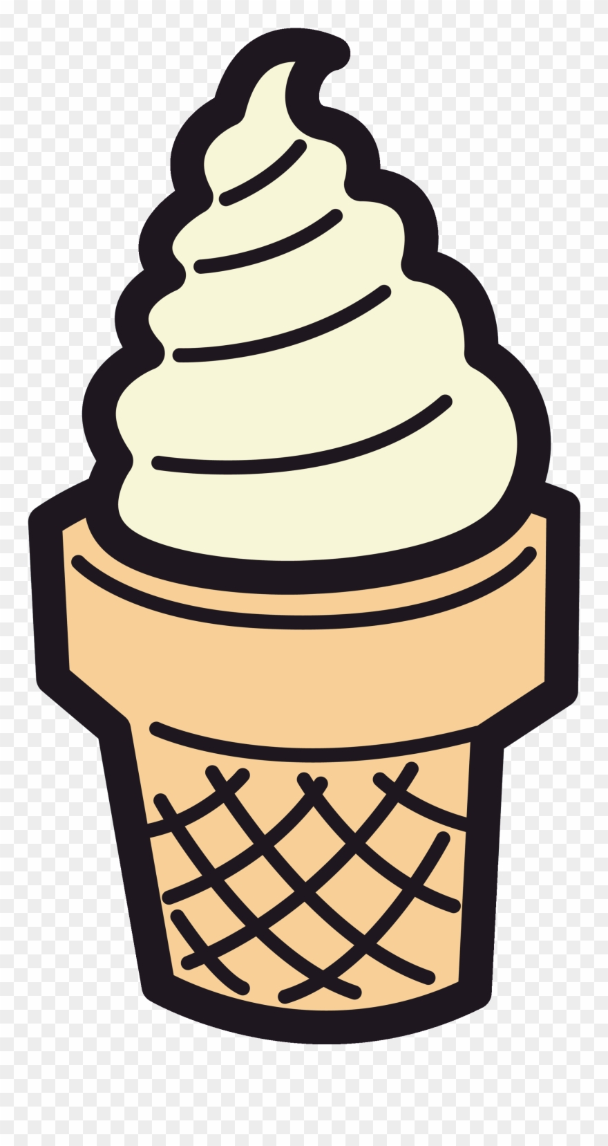 Ice Cream Cone Clipart Sundae Clipart Cartoon Pencil - Comer Gelados Com A Testa - Png Download