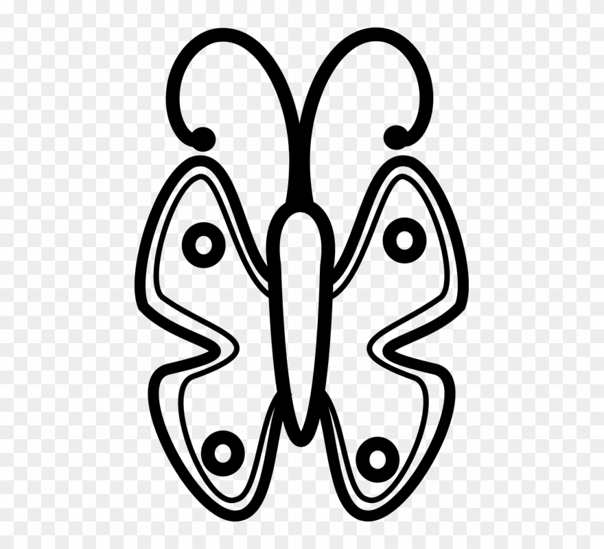 Simple Scissors Cliparts 21, Buy Clip Art - Menggambar Kupu Kupu Yang Mudah - Png Download