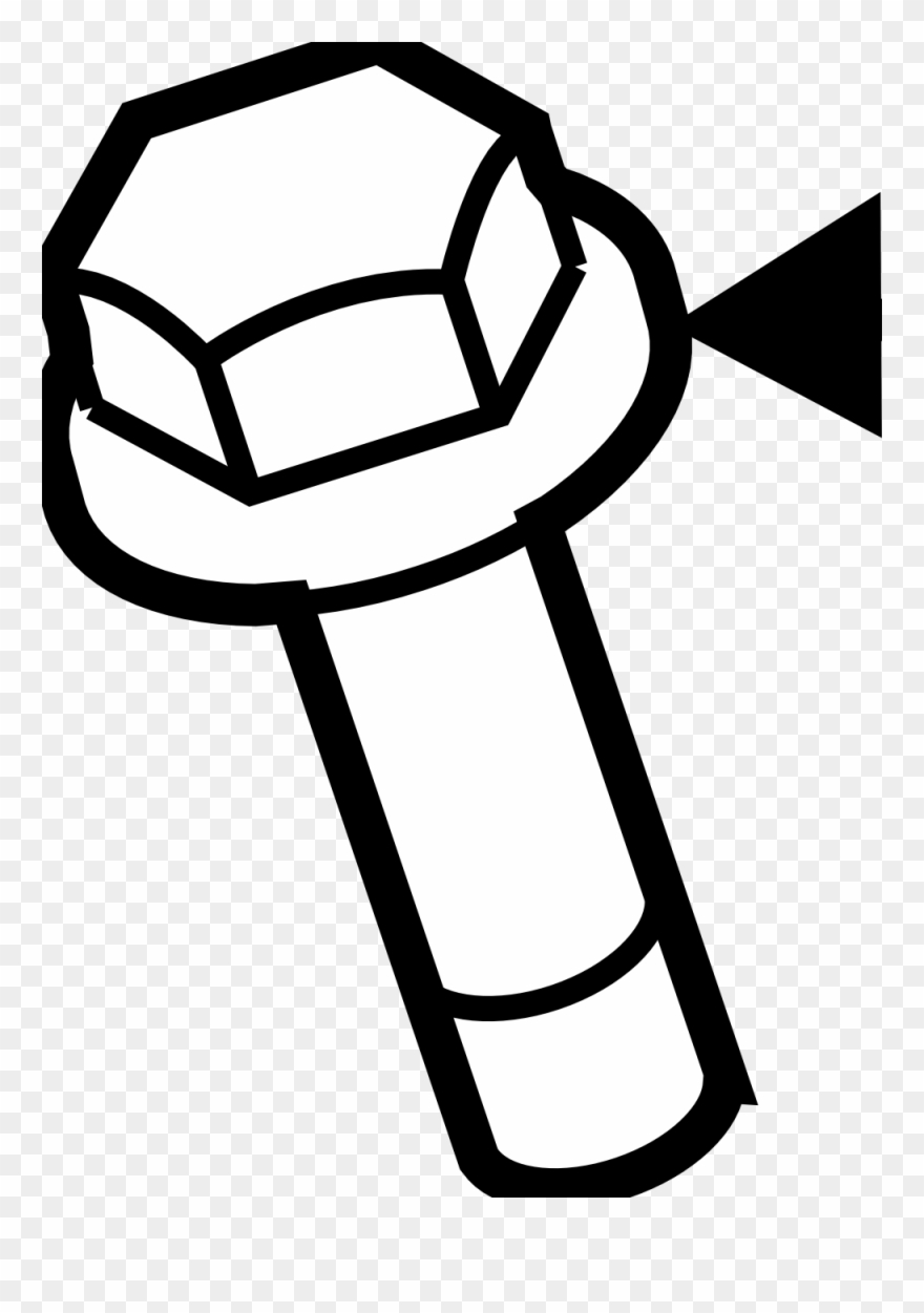 Screw Amp Nut Clipart Clipground - Ford Mount Bracket Screw. Rear Bracket Screw. Front - Png Download