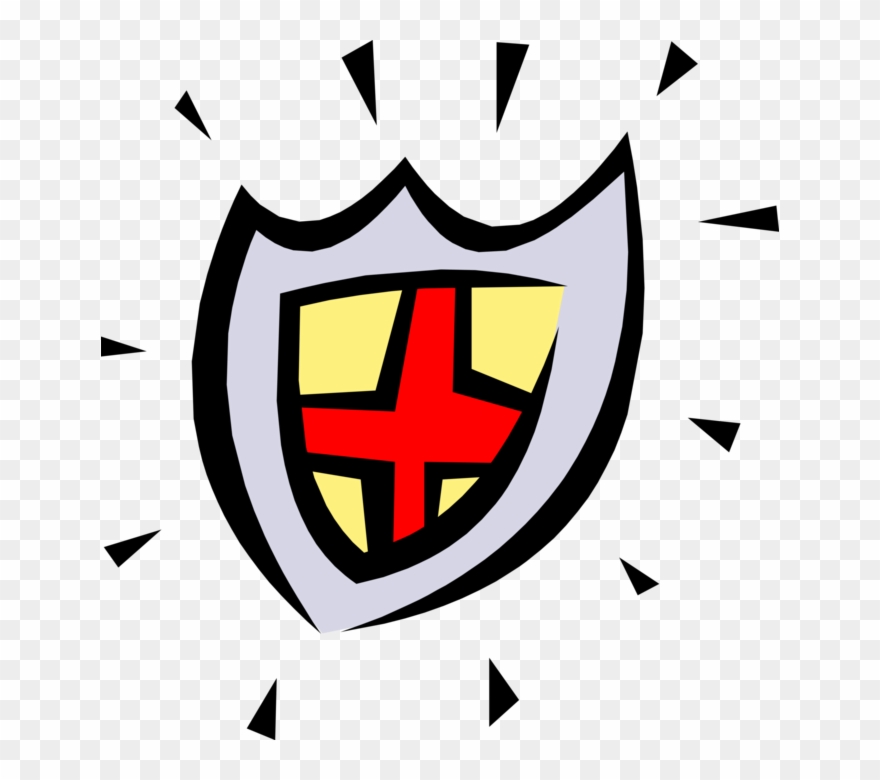 Vector Illustration Of Middle Ages Medieval Shield - Illustration Clipart