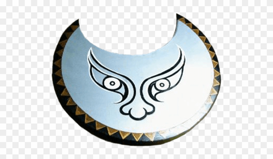 Wooden Greek Silver Face Shield - Hoplite Clipart
