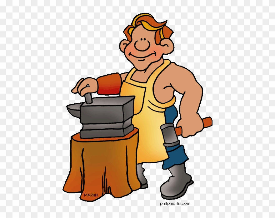 Old Blacksmith Clipart - Blacksmiths Cartoon - Png Download