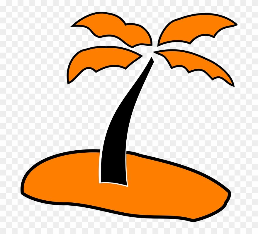 Orange Tree Cartoon 6, Buy Clip Art - Orange Palm Tree Png Transparent Png