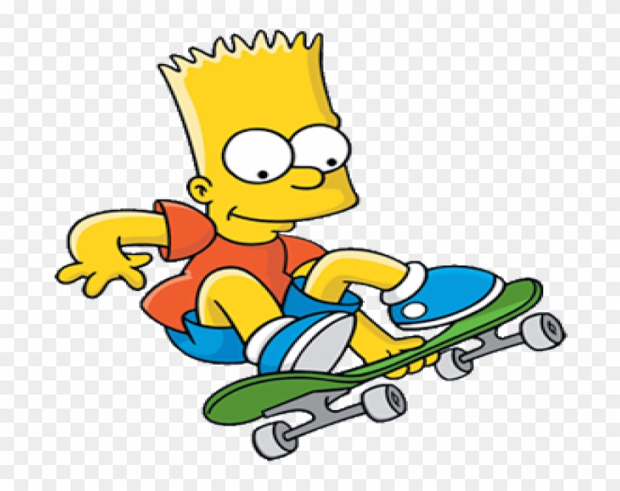 Drawing Skateboard Bart Simpson - Bart Simpson En Skate Clipart