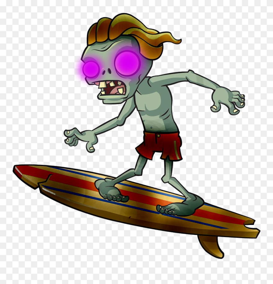 Graphic Free Stock Image Boot Leg Surfer Zombie Png - Plants Vs. Zombies 2: It's About Time Clipart