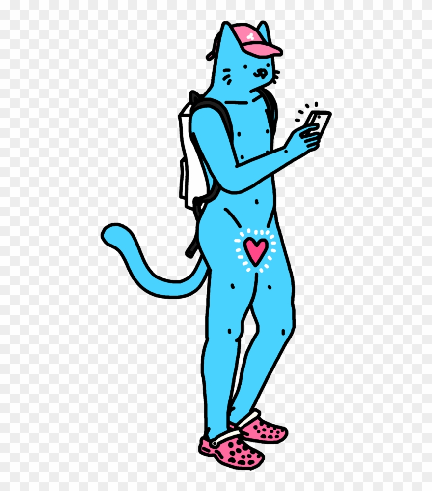 Skating Drawing Guy - Rip N Dip Blue Cat Clipart