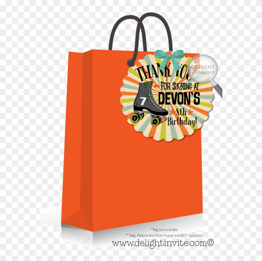 Boy Roller Skate Party Favor Tags - Birthday Clipart