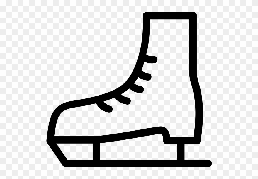 Ice Skate Rubber Stamp - Ice Skating Clipart