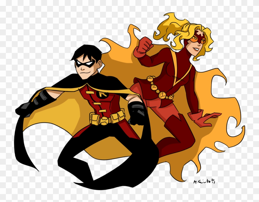 Quick Robin And Flamebird [link] From Young Justice - Flamebird Young Justice Clipart