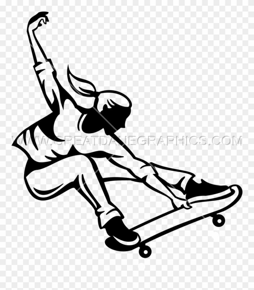 Skateboarder Trick Production Ready Vector Free Download - Luge Clipart