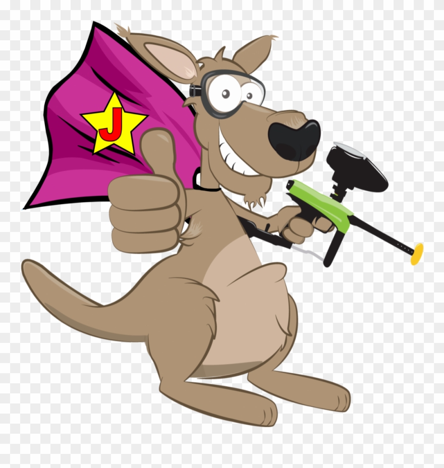 Jack's Paintball Super Hero Kangaroo - Cartoon Clipart
