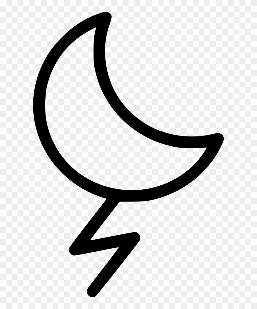 Lightning Night Moon Thunder Weather Storm Comments - Rain Clipart