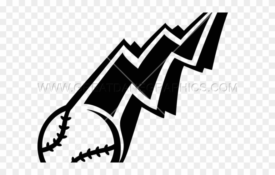 Lightning Clipart Long - Softball - Png Download