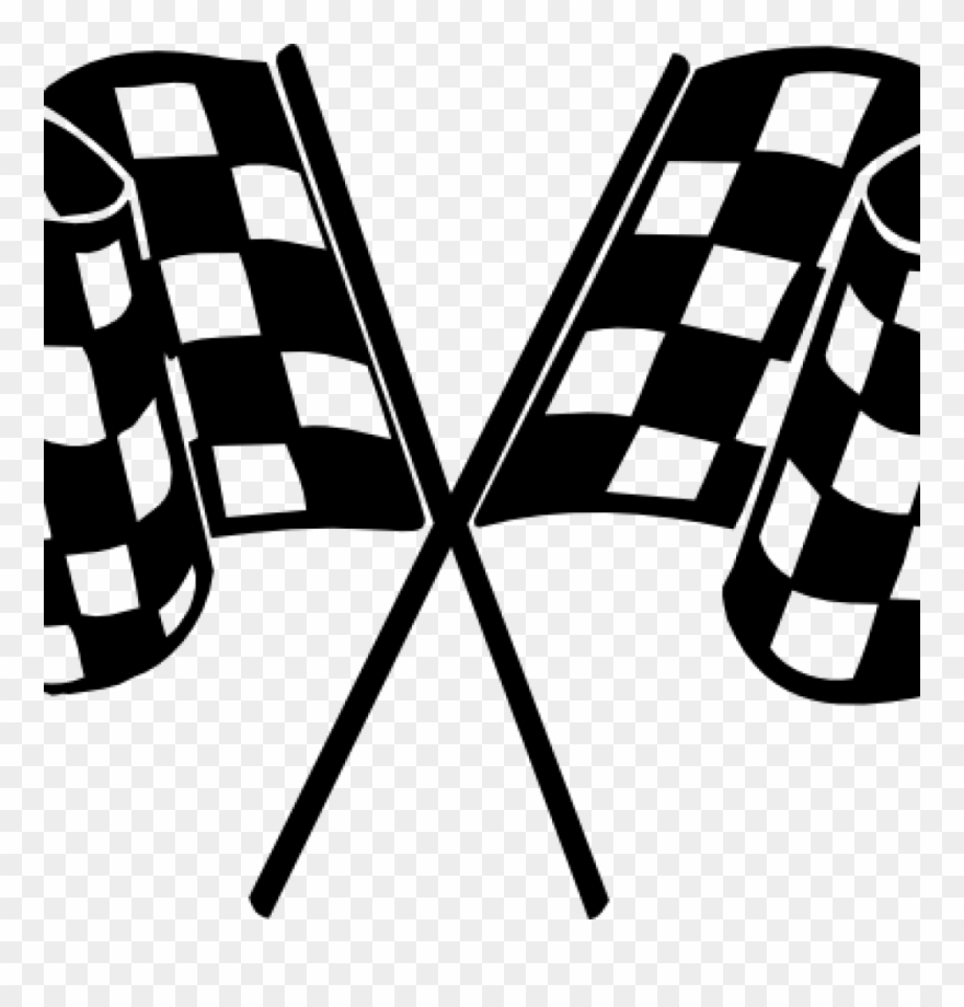 Racing Flags Clipart Race Car Flag Clipart Clipart - Bandera Carrera De Autos - Png Download