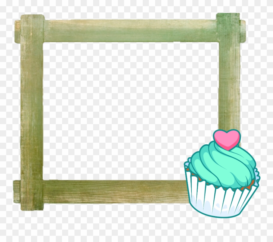 Mq Green Cupcake Frame Frames Border Borders - Picsart Photo Studio Clipart