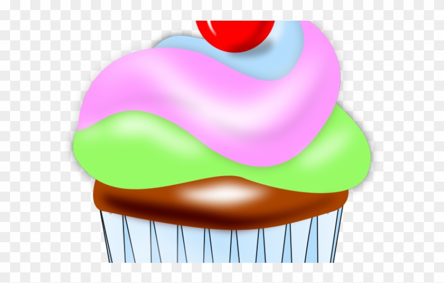 Cupcake Clipart Swirl - Kleiner Kuchen Mit Kirsche Auf Spitzengruß-karten Karte - Png Download
