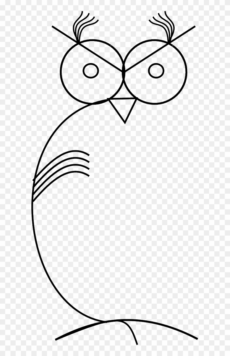 Owl Stylized Line Drawing Png Image - Clip Art Transparent Png