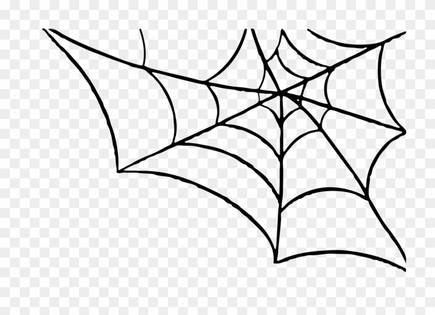 Spider Web Clip Art - Halloween Spider Web Clipart - Png Download