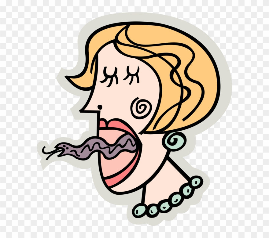 Vector Illustration Of Hypocrite Speaks With Duplicitous - Speak With Forked Tongue Clipart