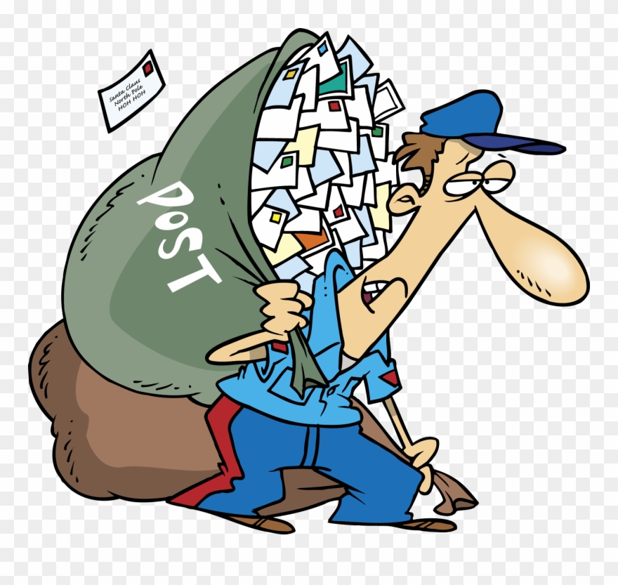 Funny Postman Cartoons - Mail Man Clip Art - Png Download
