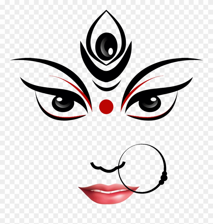 Navratri Png Clipart - Drawing On Durga Puja Transparent Png