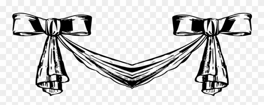 Ribbon Vector Black White Png 21, Buy Clip Art - Drape Clipart Transparent Png