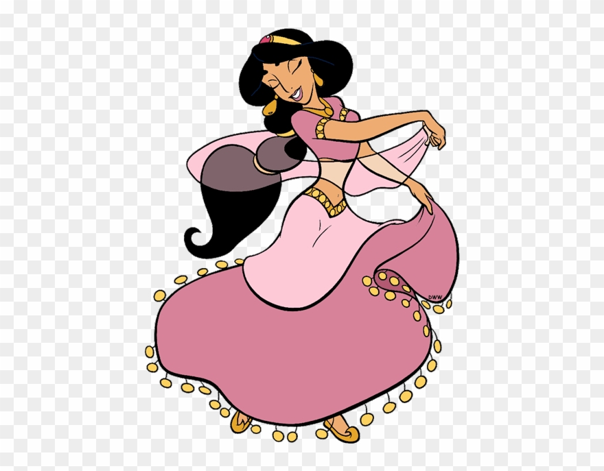 Disney Apple Clipart - Princess Jasmine Pink Dress - Png Download