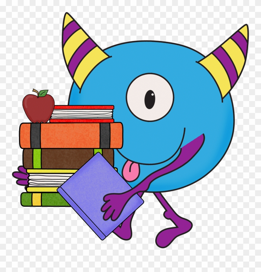 Monster Clipart Reading - Clip Art Monster Reading - Png Download