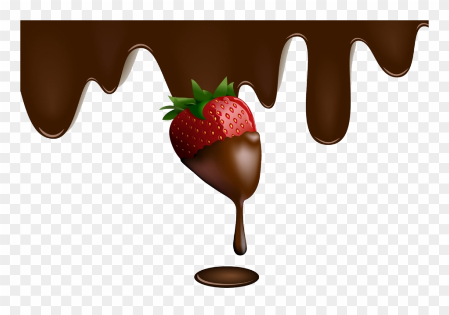 Strawberry With Chocolate Dripping Clipart