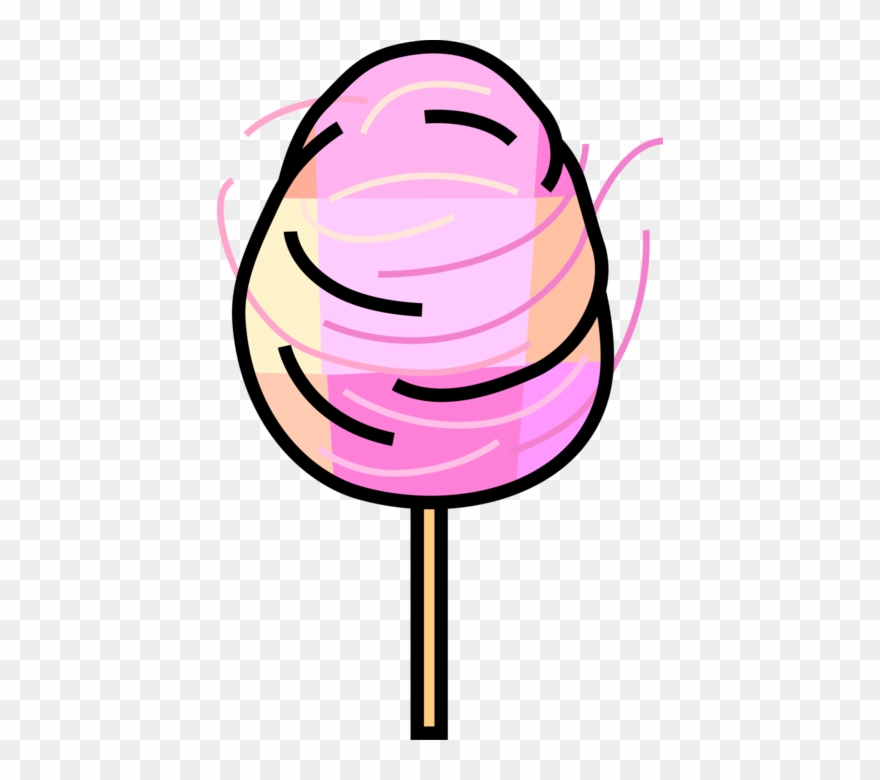 Vector Illustration Of Candy Floss Cotton Candy Confectionery Clipart