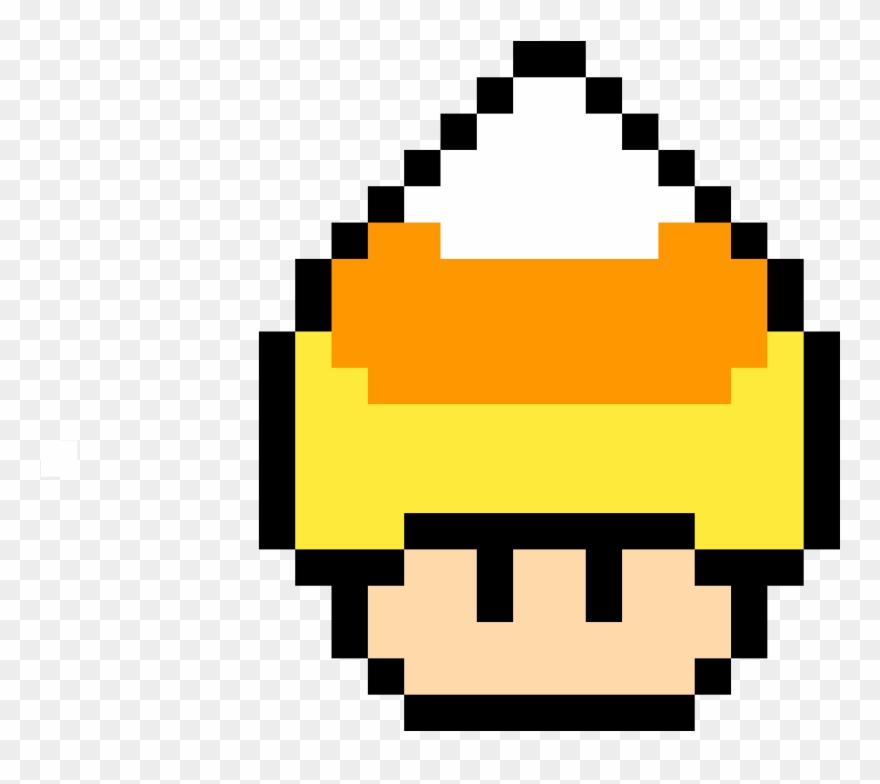 Candy Corn Mushroom - Pixel Art Champignon Mario Clipart