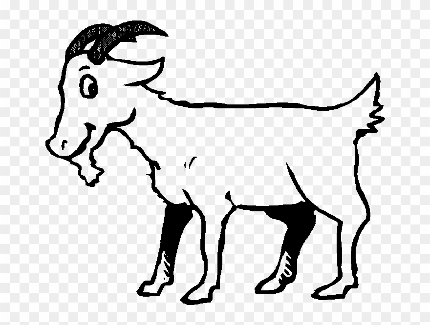 Black Amp White Clipart Goat - Clip Art Goat Black And White - Png Download