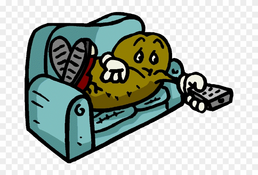 Couch Potato Clipart - Couch Potato Cartoon Gif - Png Download
