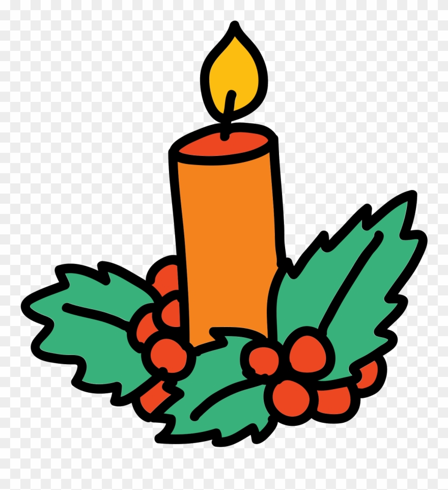 The Icon Is Of A Christmas Candle Sitting In A Small - Icon Clipart
