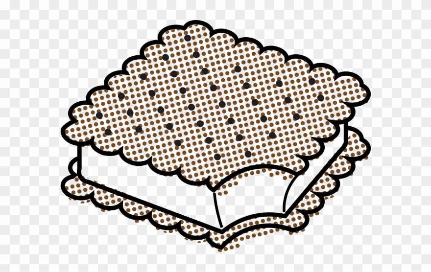 Ice Cream Sandwich With One Bite Taken From It - Ice Cream Sandwich Clipart