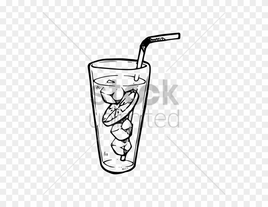 Download Iced Tea Black And White Clipart Iced Tea - Fruit Illustration Png Black Transparent Png